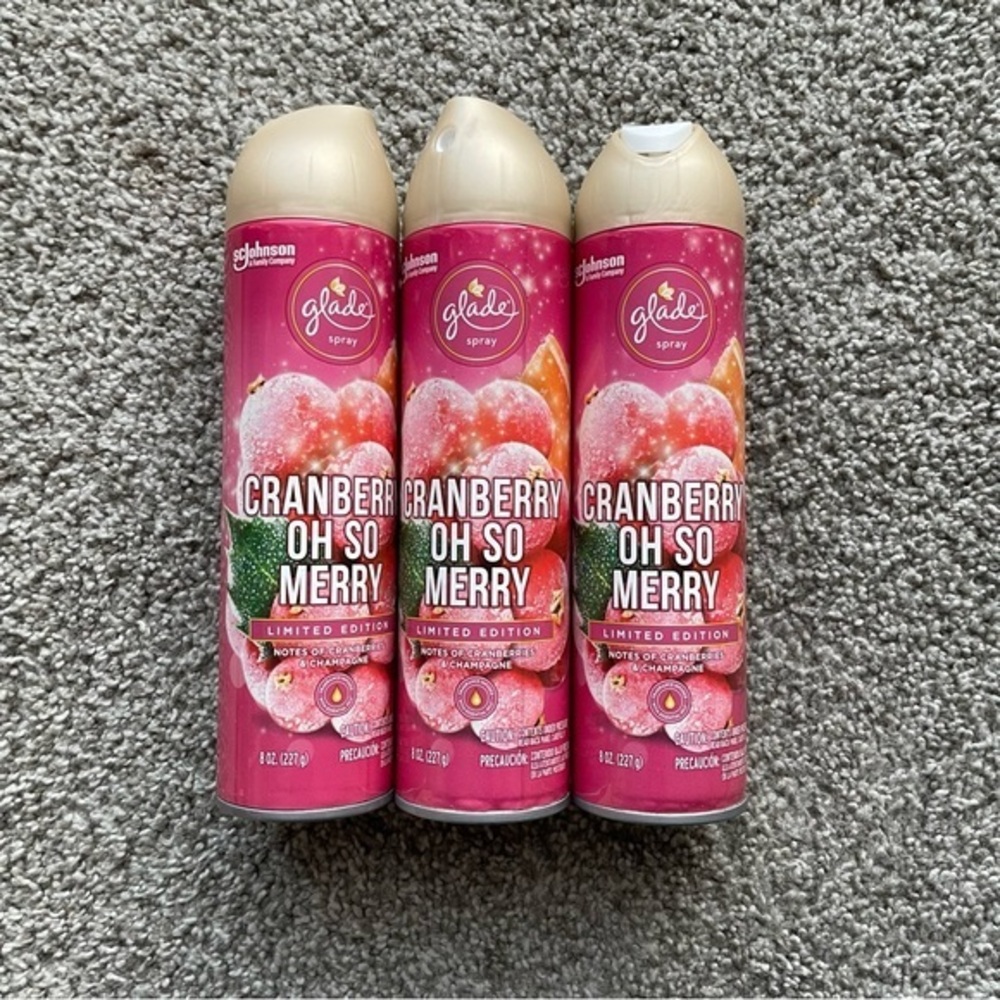 Glade Air Freshener Spray Cranberry Oh So Merry Limited Edition Oil Deodorizer 3